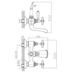 Baterie pentru cada si dus Imprese Cuthna 10280 (Chrome) Thumb