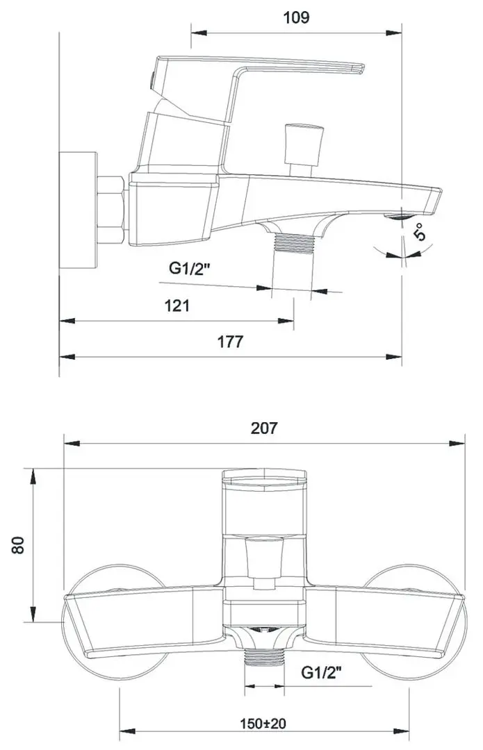 Смеситель для ванны и душа Imprese Grafiky ZMK041807040 (Black Nickel)