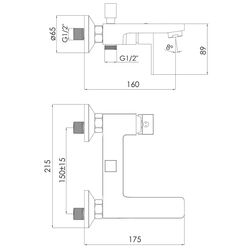Baterie pentru cada si dus Imprese Karlov f03207610AA (Black) Thumb
