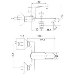 Baterie pentru cada si dus Imprese Laska 10040 (Chrome) Thumb
