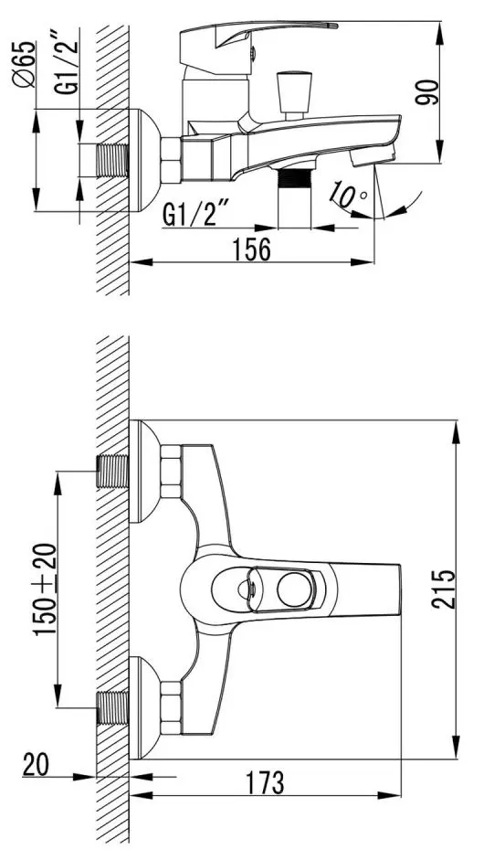 Baterie pentru cada si dus Imprese Lidice 10095 (Chrome) - 3