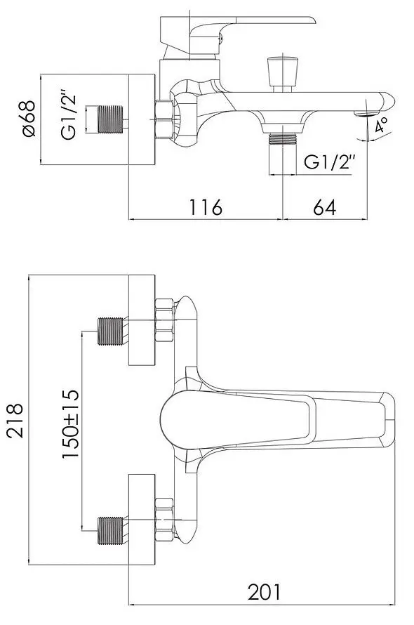 Baterie pentru cada si dus Imprese Aria f03207501AA (Chrome) - 3
