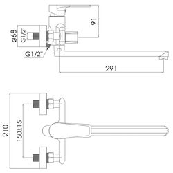 Baterie pentru cada si dus Imprese Aria f03207503AB (White) Thumb