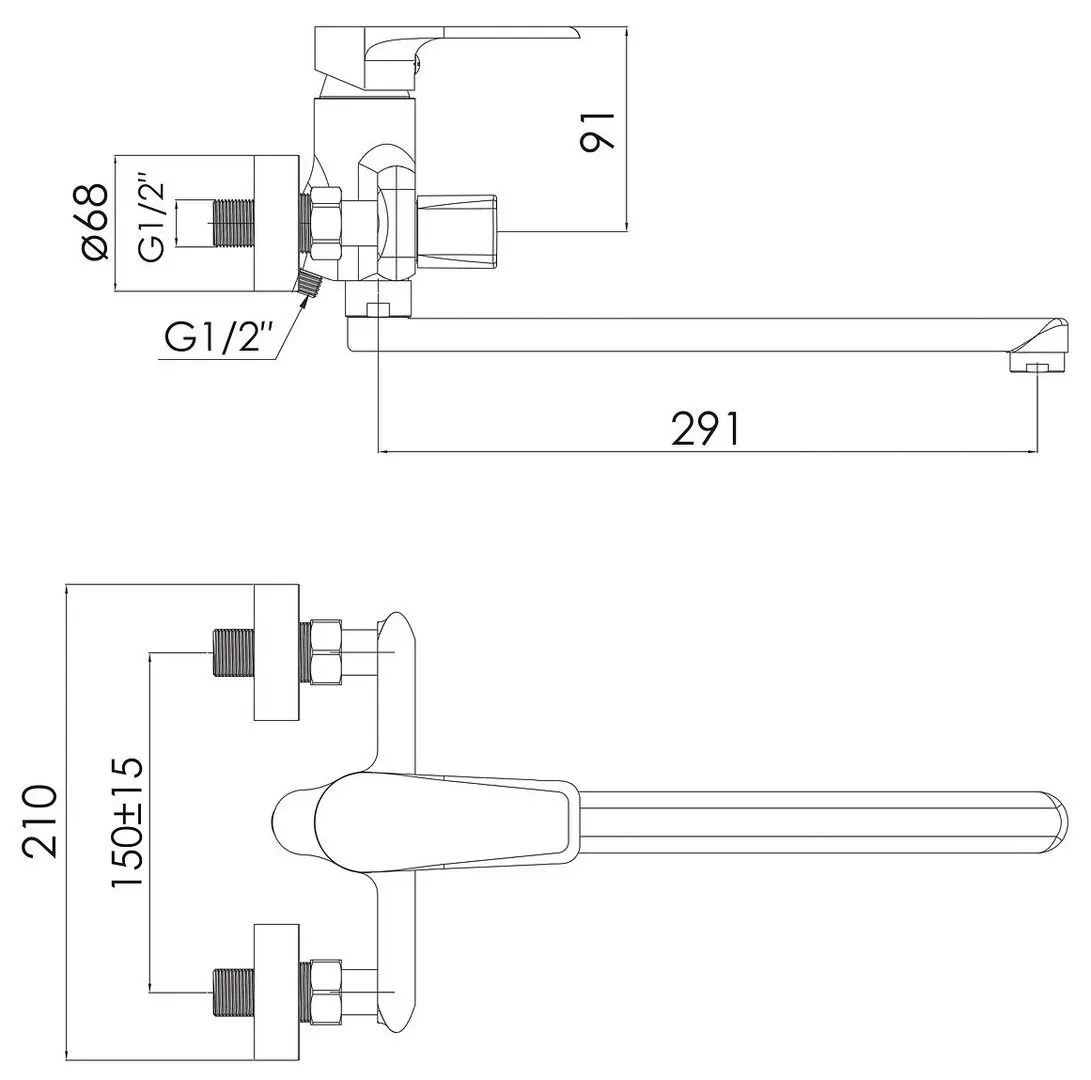 Baterie pentru cada si dus Imprese Aria f03207510AB (Black) - 3