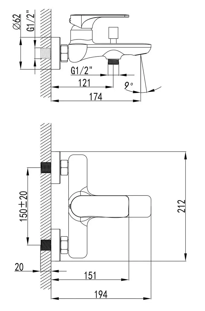 Baterie pentru cada si dus Imprese Bilina 10225 (Chrome)