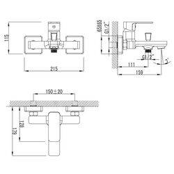 Baterie pentru cada si dus Imprese Bilovec 10255 (Chrome) Thumb