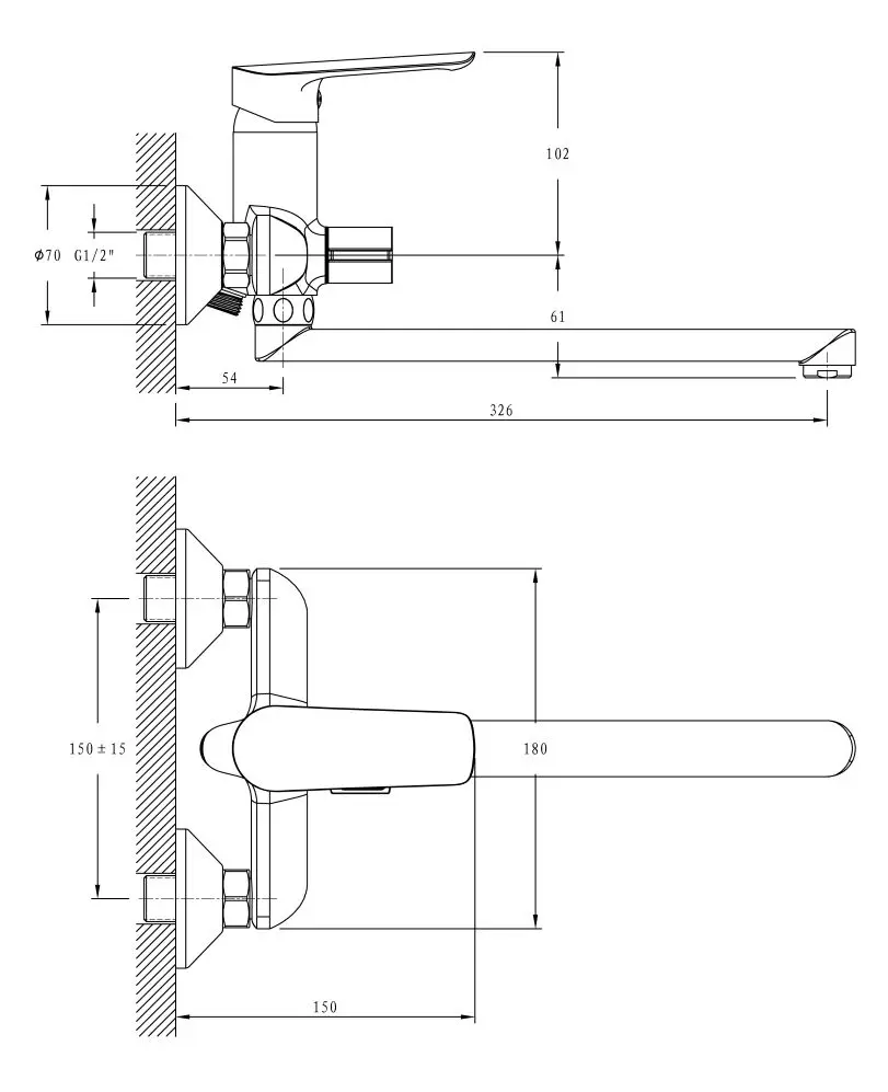 Baterie pentru cada si dus Imprese Blanice 35330 (Chrome) - 3