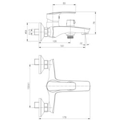 Baterie pentru cada si dus Imprese Blatna 11185 (Chrome) Thumb