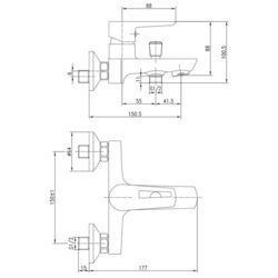 Baterie pentru cada si dus Imprese Breclav 10245 (Chrome) Thumb
