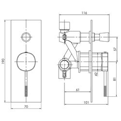Baterie pentru cada si dus Imprese Brenta ZMK071901041 (Chrome) Thumb