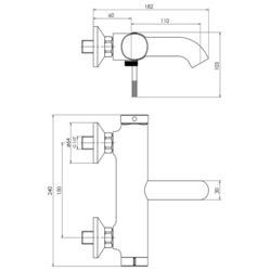 Baterie pentru cada si dus Imprese Brenta ZMK081906040 (Nickel) Thumb