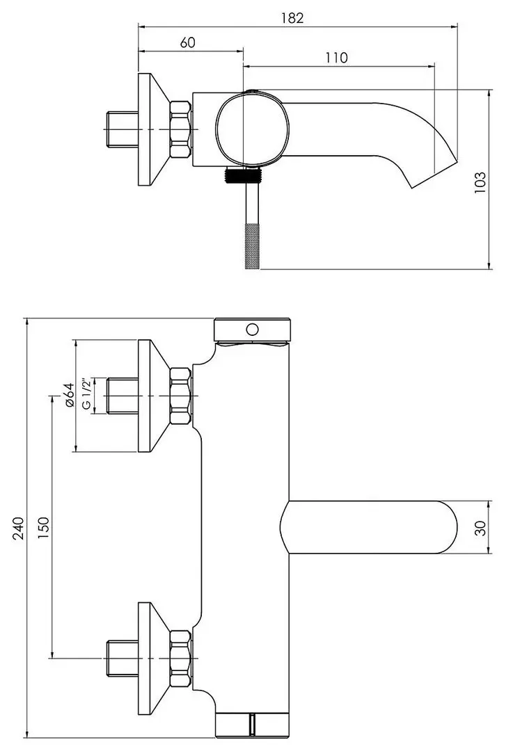 Baterie pentru cada si dus Imprese Brenta ZMK081906040 (Nickel) - 2