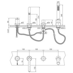 Baterie pentru cada si dus Imprese Brenta ZMK081906050 (Nickel) Thumb