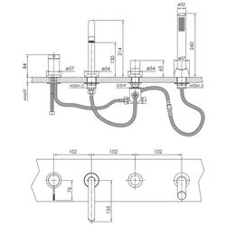 Baterie pentru cada si dus Imprese Brenta ZMK091908050 (Graphite Chrome) Thumb