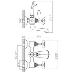 Смеситель для ванны и душа Imprese Cuthna Zlato 10280 (Gold) Thumb
