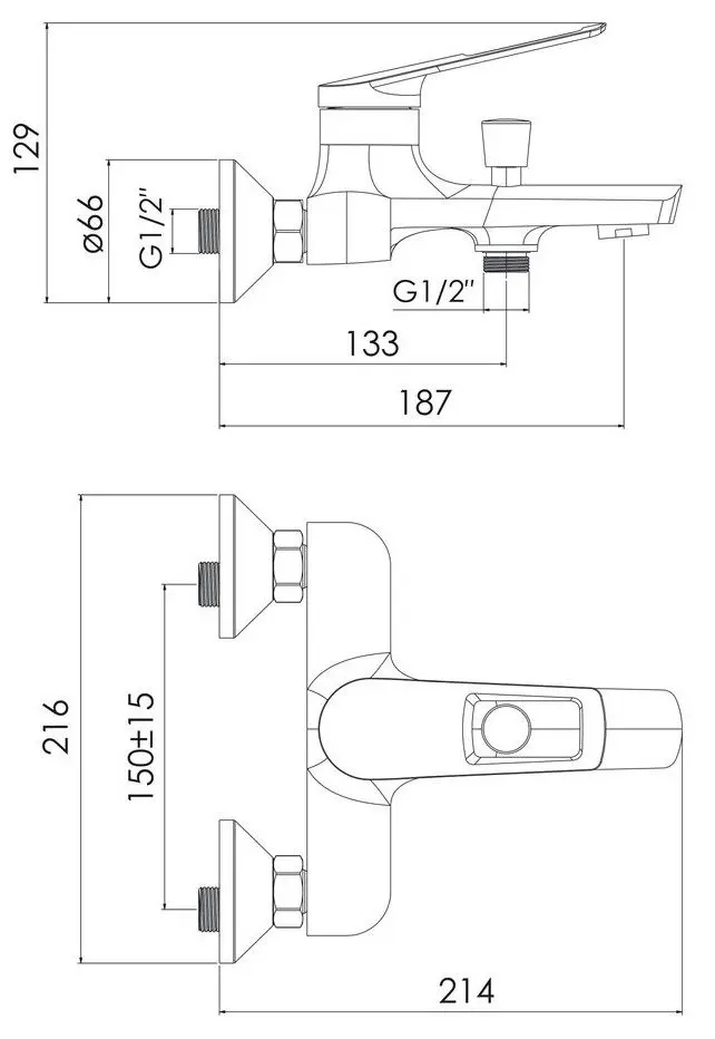 Baterie pentru cada si dus Imprese Elio f03207701AA (Chrome) - 3