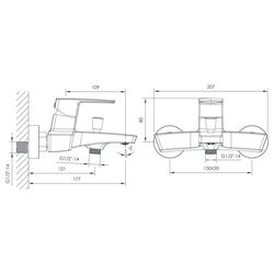 Baterie pentru cada si dus Imprese Grafiky ZMK061901040 (Chrome) Thumb