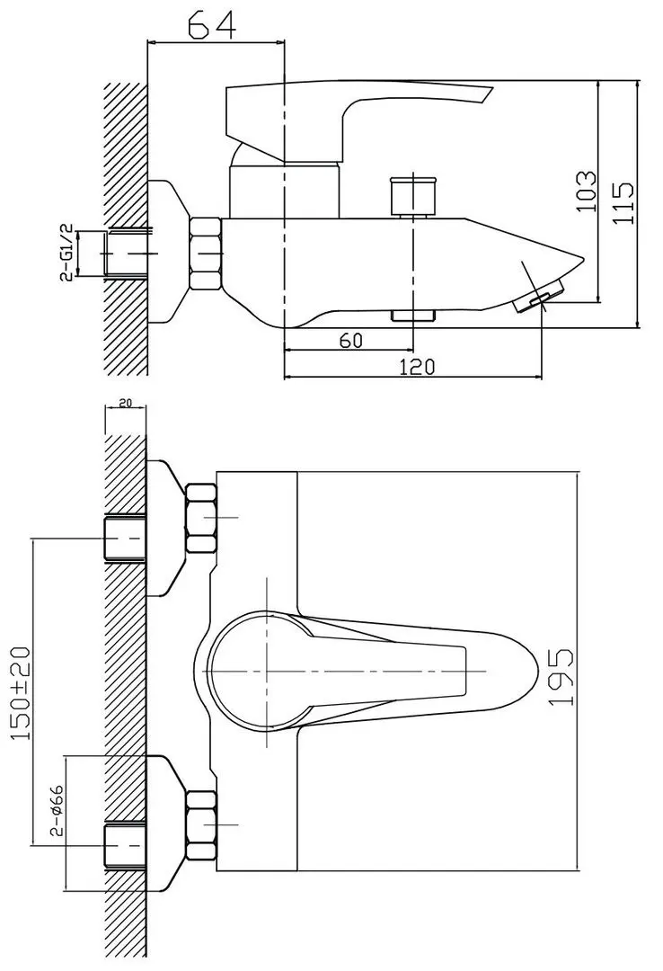 Baterie pentru cada si dus Imprese Horak 10170 (Chrome) - 3
