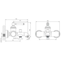 Baterie pentru cada si dus Imprese Hydrant ZMK031806040 (Nickel) Thumb