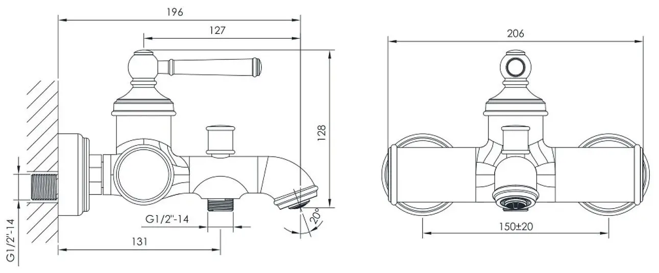 Baterie pentru cada si dus Imprese Hydrant ZMK031806040 (Nickel) - 3