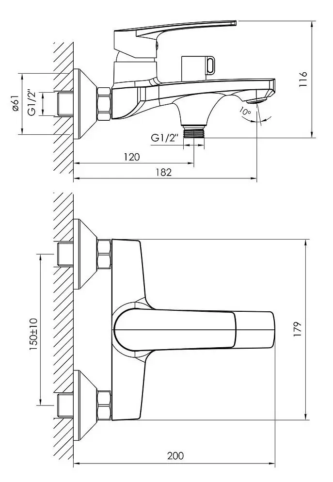 Baterie pentru cada si dus Imprese Kampa 10285 (Chrome)