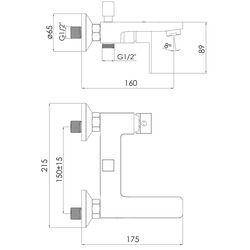 Baterie pentru cada si dus Imprese Karlov F03207601AA (Chrome) Thumb
