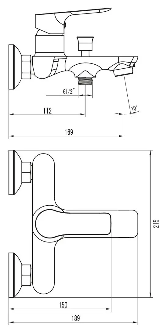 Baterie pentru cada si dus Imprese Kucera 10105 (Chrome)