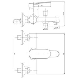 Baterie pentru cada si dus Imprese Lesna 10070 (Chrome) Thumb