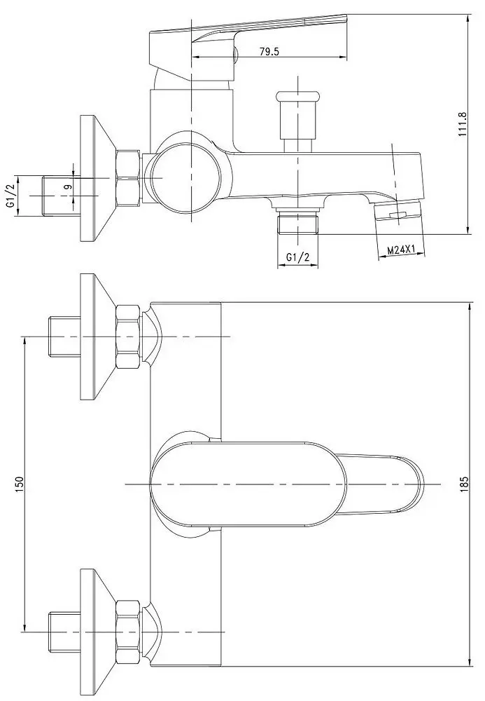 Baterie pentru cada si dus Imprese Lesna 10070 (Chrome) - 3