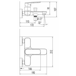 Baterie pentru cada si dus Imprese Loket 10230 (Chrome) Thumb