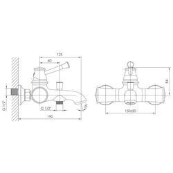 Baterie pentru cada si dus Imprese Podzima Ledove ZMK01170104 (Chrome) Thumb