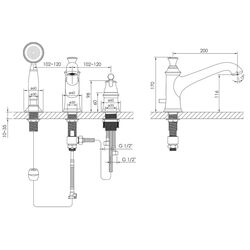 Baterie pentru cada si dus Imprese Podzima Ledove ZMK01170105 (Chrome) Thumb