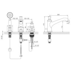 Baterie pentru cada si dus Imprese Podzima Zrala ZMK02170805 (Black) Thumb