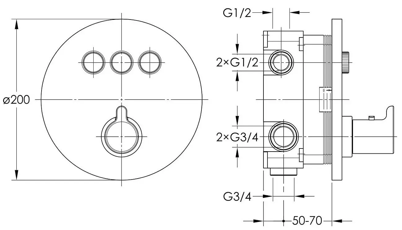 Baterie pentru cada si dus Imprese Smart Click ZMK101901233 (Chrome) - 3