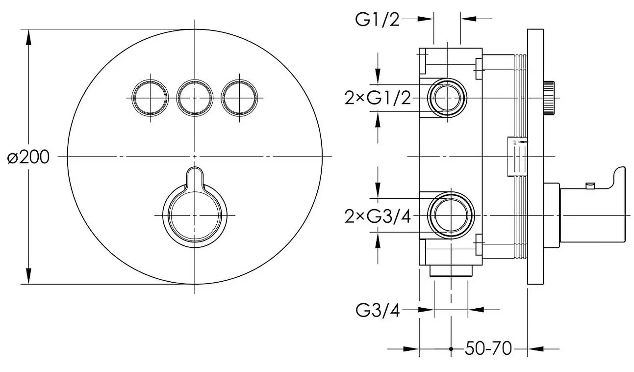 Baterie pentru cada si dus Imprese Smart Click ZMK101901234 (Black) - 3