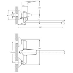 Baterie pentru cada si dus Imprese Teplice 35025 (Chrome) Thumb