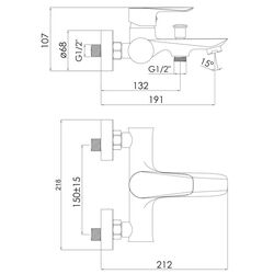 Baterie pentru cada si dus Imprese Vaclav F03206401AA (Chrome) Thumb