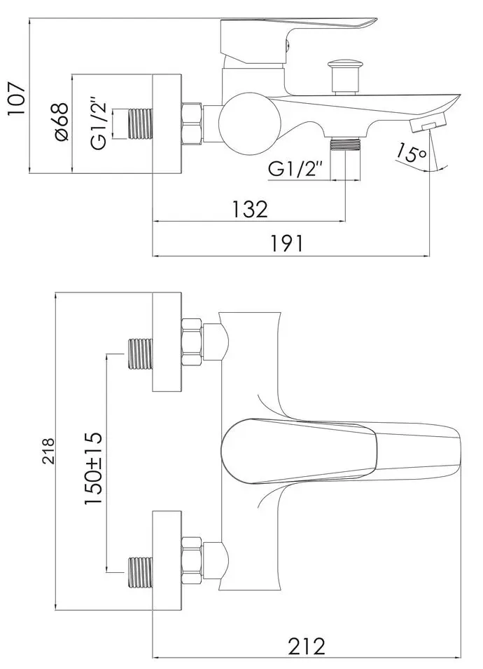 Baterie pentru cada si dus Imprese Vaclav F03206401AA (Chrome) - 2