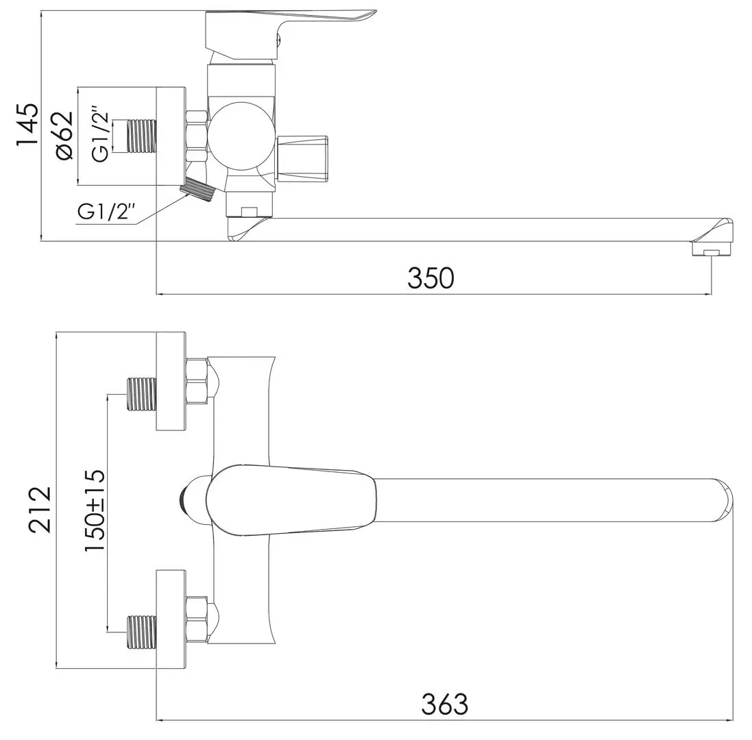 Baterie pentru cada si dus Imprese Vaclav F03206401AB (Chrome) - 2