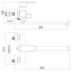 Baterie pentru cada si dus Imprese Vaclav f03206406AB (Nickel) Thumb