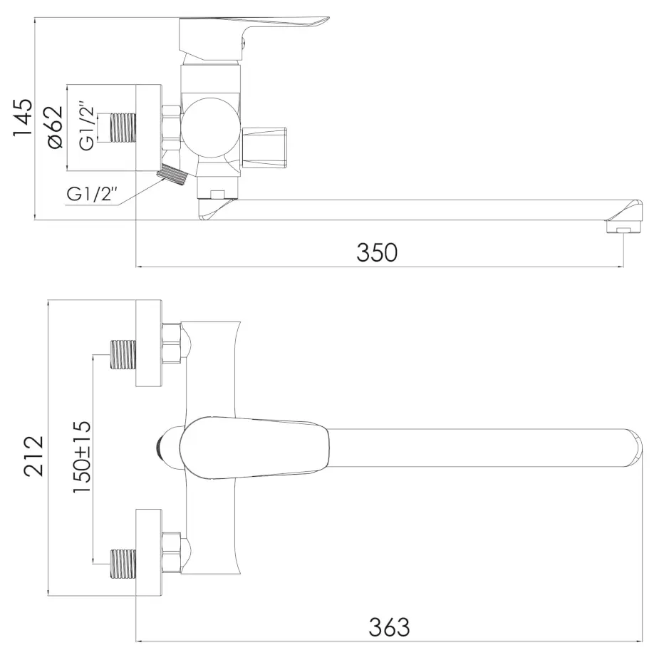 Baterie pentru cada si dus Imprese Vaclav f03206410AB (Black) - 2