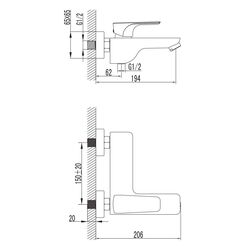 Baterie pentru cada si dus Imprese Valtice 10320 (Chrome) Thumb