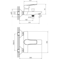 Baterie pentru cada si dus Imprese Vite f03207401AA (Chrome) Thumb