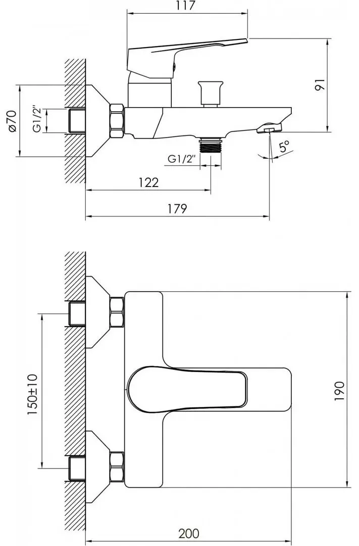 Baterie pentru cada si dus Imprese Vite f03207401AA (Chrome) - 3