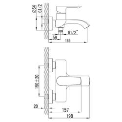 Baterie pentru cada si dus Imprese Vyskov 10340 (Chrome) Thumb