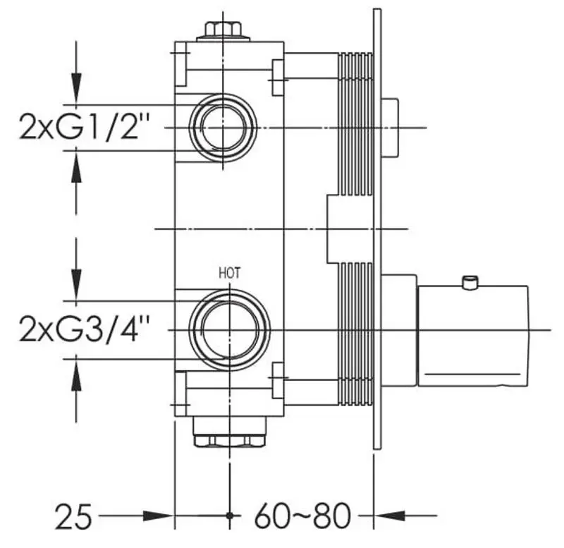 Baterie pentru dus Imprese Centrum VRB-15410Z (Chrome) - 3