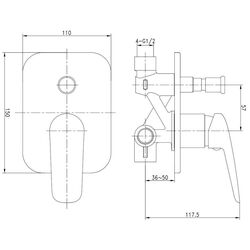 Baterie pentru cada si dus Imprese Praha New VR-10030(Z) (Chrome) Thumb
