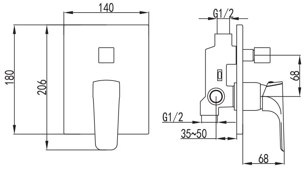 Baterie pentru cada si dus Imprese Valtice VR-10320(Z) (Chrome)