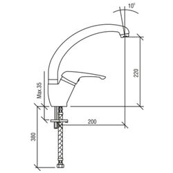Baterie pentru chiuveta Kas Kardelen 9231704-12 (Chrome) Thumb