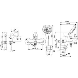 Set de baterii pentru baie KFA Armatura Morris 5241-003-00 (Chrome) Thumb